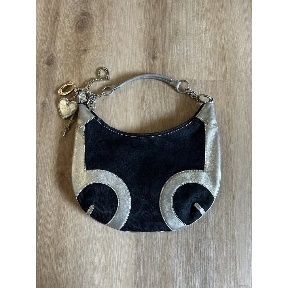 Vintage Y2K Bebe Hobo Black And‎ Gold With Coin Purse